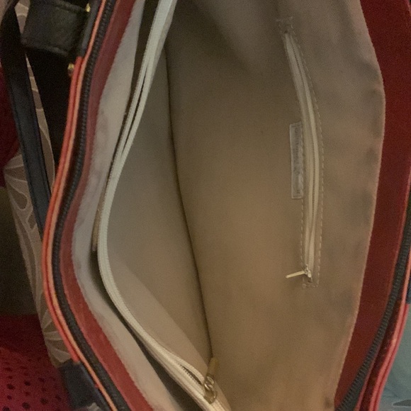 Italian Made Leather Satchel Bag Purse Deep Red! - Picture 4 of 6